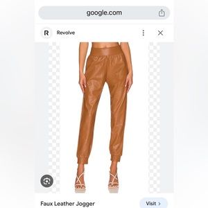 Brown faux leather Commando joggers, new with tags